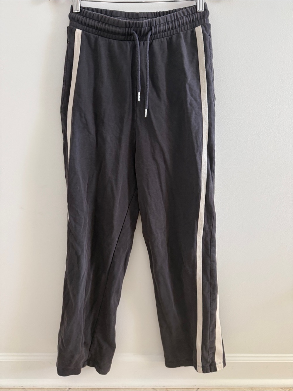 ASOS Black Joggers with White Side Stripes